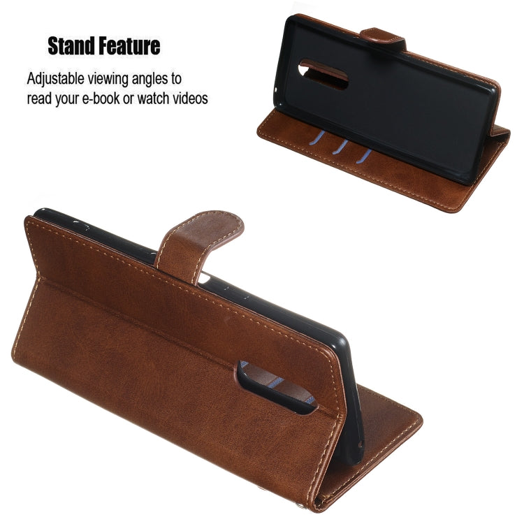 For Sony Xperia 1 Zipper Horizontal Flip Leather Case with Wallet & Holder & Card Slots
