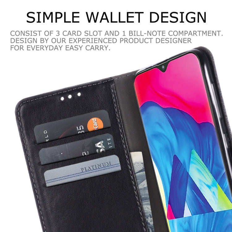 For Galaxy M10 MUXMA MX102 Horizontal Flip Canvas Leather Case with Stand & Card Slot & Wallet Function