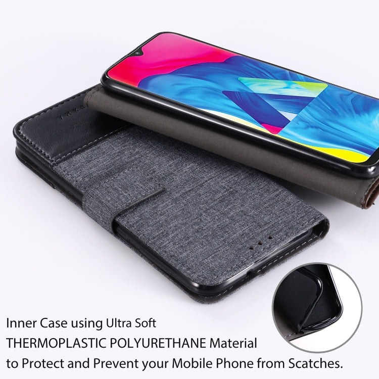 For Galaxy M10 MUXMA MX102 Horizontal Flip Canvas Leather Case with Stand & Card Slot & Wallet Function