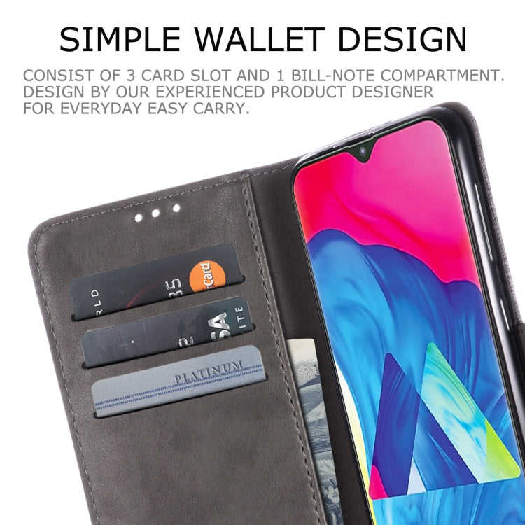 For Galaxy M10 MUXMA MX102 Horizontal Flip Canvas Leather Case with Stand & Card Slot & Wallet Function