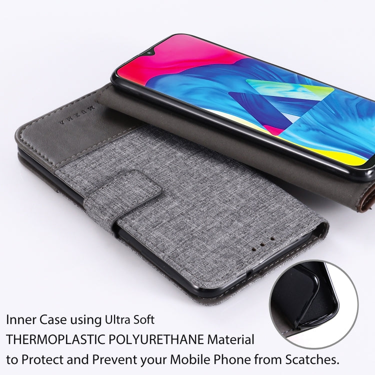 For Galaxy M10 MUXMA MX102 Horizontal Flip Canvas Leather Case with Stand & Card Slot & Wallet Function