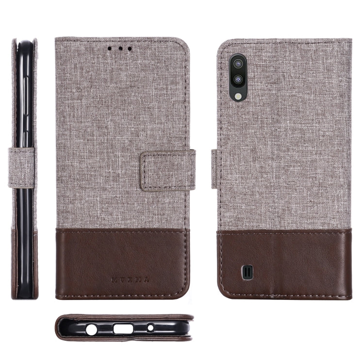 For Galaxy M10 MUXMA MX102 Horizontal Flip Canvas Leather Case with Stand & Card Slot & Wallet Function