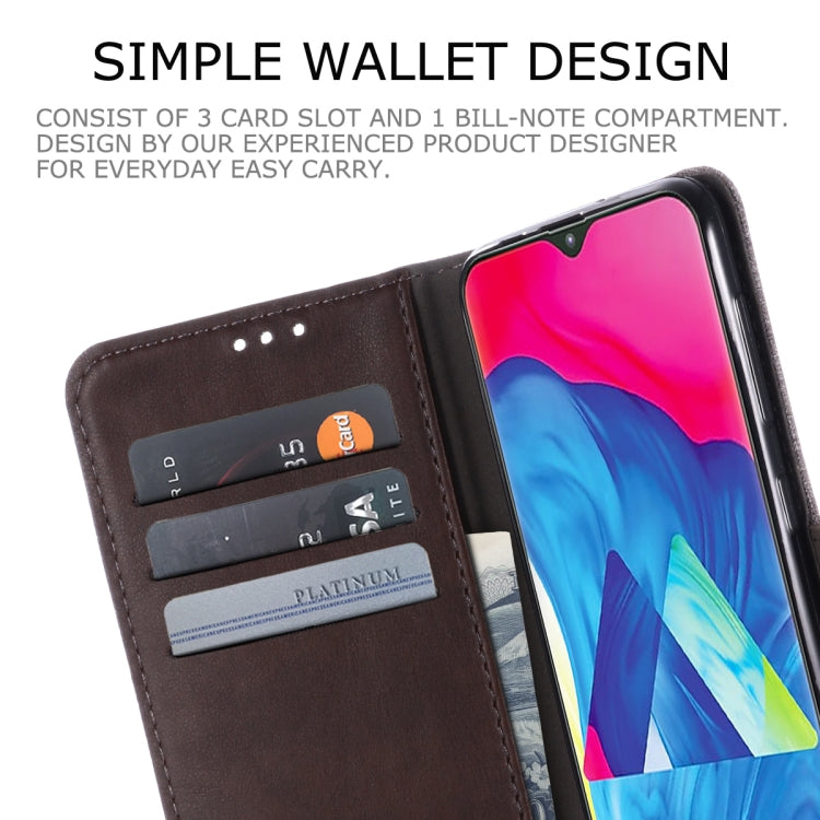 For Galaxy M10 MUXMA MX102 Horizontal Flip Canvas Leather Case with Stand & Card Slot & Wallet Function