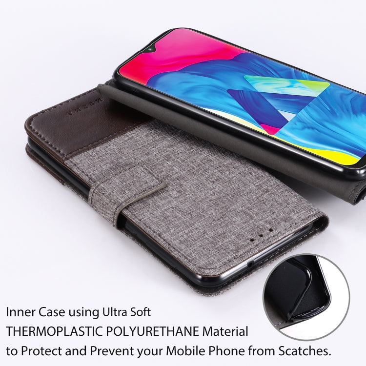 For Galaxy M10 MUXMA MX102 Horizontal Flip Canvas Leather Case with Stand & Card Slot & Wallet Function
