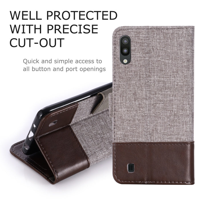 For Galaxy M10 MUXMA MX102 Horizontal Flip Canvas Leather Case with Stand & Card Slot & Wallet Function
