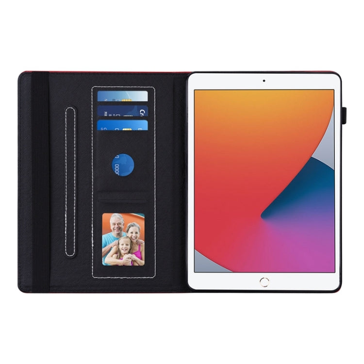 For iPad 10.2 2020 /2019 Peacock Tail Embossing Pattern Horizontal Flip Leather Case with Holder & Card Slots & Wallet & Anti Skid Strip & Wake-up / Sleep Function