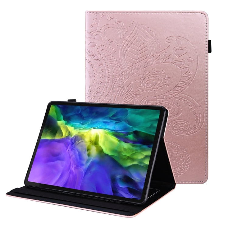 For iPad Pro 11 2022 / 2021 / 2020 Peacock Tail Embossing Pattern Horizontal Flip Leather Tablet Case with Holder & Card Slots & Wallet & Anti Skid Strip & Wake-up / Sleep Function