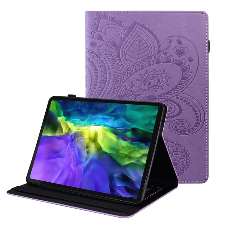 For iPad Pro 11 2022 / 2021 / 2020 Peacock Tail Embossing Pattern Horizontal Flip Leather Tablet Case with Holder & Card Slots & Wallet & Anti Skid Strip & Wake-up / Sleep Function