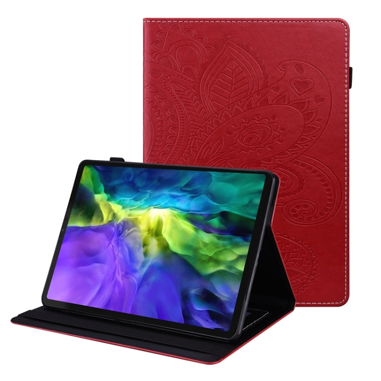 For iPad Pro 11 2022 / 2021 / 2020 Peacock Tail Embossing Pattern Horizontal Flip Leather Tablet Case with Holder & Card Slots & Wallet & Anti Skid Strip & Wake-up / Sleep Function