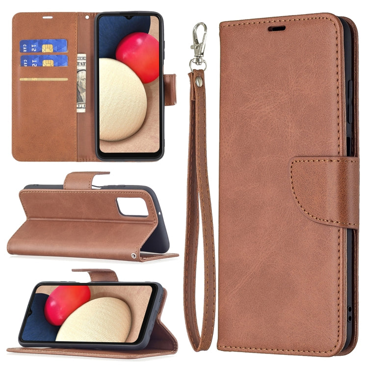For Samsung Galaxy A03s 164mm Retro Lambskin Texture Pure Color Horizontal Flip PU Leather Case with Holder & Card Slots & Wallet & Lanyard