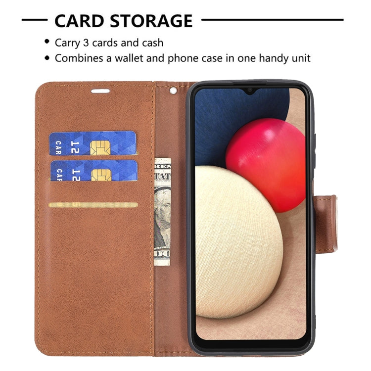 For Samsung Galaxy A03s 164mm Retro Lambskin Texture Pure Color Horizontal Flip PU Leather Case with Holder & Card Slots & Wallet & Lanyard