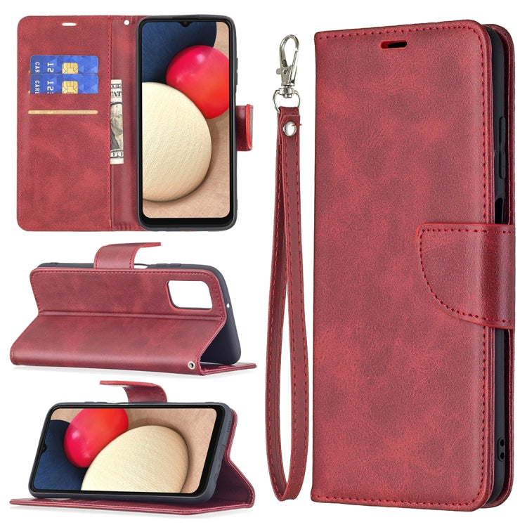 For Samsung Galaxy A03s 164mm Retro Lambskin Texture Pure Color Horizontal Flip PU Leather Case with Holder & Card Slots & Wallet & Lanyard