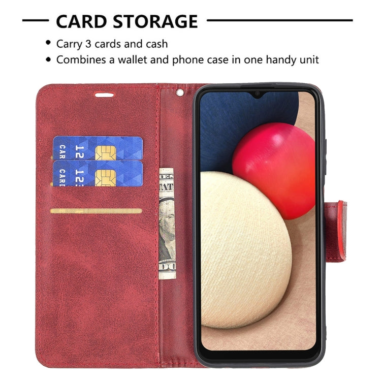 For Samsung Galaxy A03s 164mm Retro Lambskin Texture Pure Color Horizontal Flip PU Leather Case with Holder & Card Slots & Wallet & Lanyard