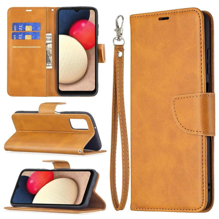 For Samsung Galaxy A03s 164mm Retro Lambskin Texture Pure Color Horizontal Flip PU Leather Case with Holder & Card Slots & Wallet & Lanyard