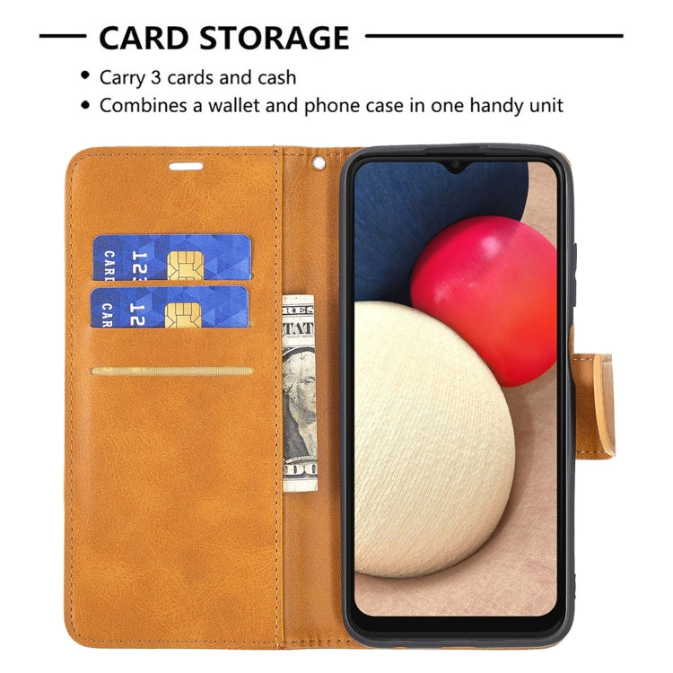 For Samsung Galaxy A03s 164mm Retro Lambskin Texture Pure Color Horizontal Flip PU Leather Case with Holder & Card Slots & Wallet & Lanyard