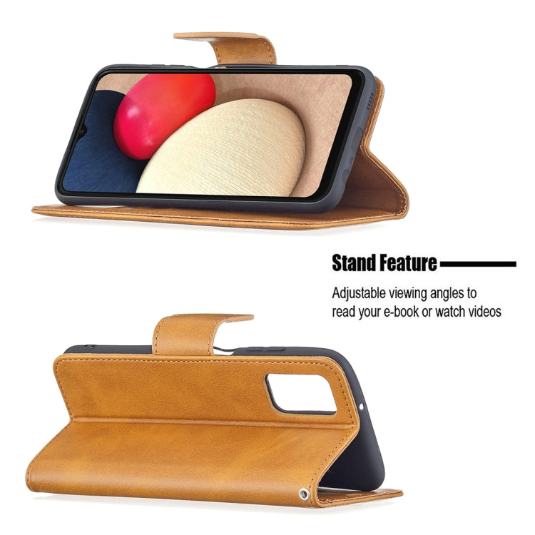 For Samsung Galaxy A03s 164mm Retro Lambskin Texture Pure Color Horizontal Flip PU Leather Case with Holder & Card Slots & Wallet & Lanyard