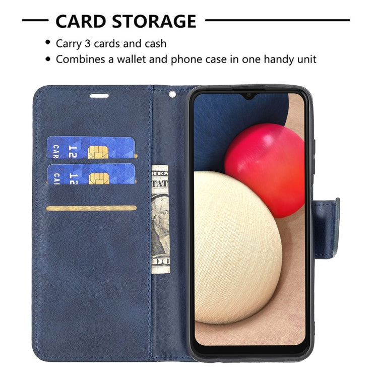 For Samsung Galaxy A03s 164mm Retro Lambskin Texture Pure Color Horizontal Flip PU Leather Case with Holder & Card Slots & Wallet & Lanyard