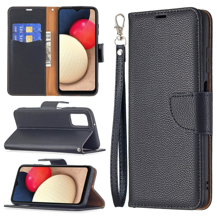 For Samsung Galaxy A03s 164mm Litchi Texture Pure Color Horizontal Flip Leather Case with Holder & Card Slots & Wallet & Lanyard