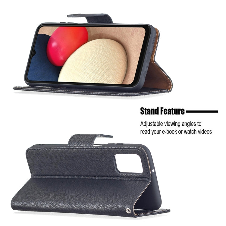 For Samsung Galaxy A03s 164mm Litchi Texture Pure Color Horizontal Flip Leather Case with Holder & Card Slots & Wallet & Lanyard