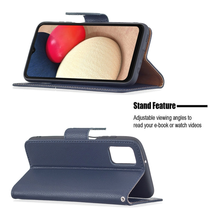 For Samsung Galaxy A03s 164mm Litchi Texture Pure Color Horizontal Flip Leather Case with Holder & Card Slots & Wallet & Lanyard