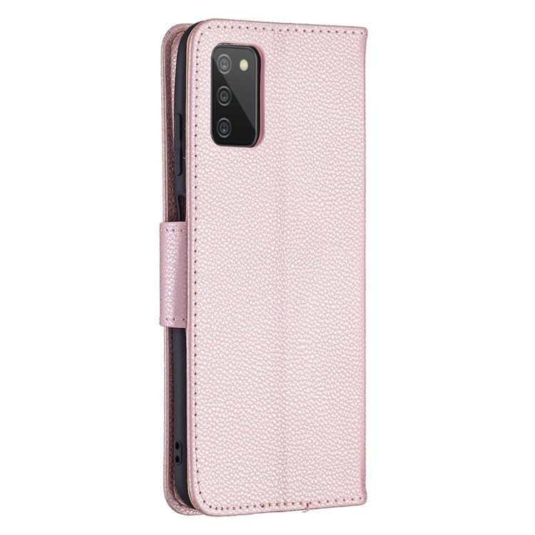 For Samsung Galaxy A03s 164mm Litchi Texture Pure Color Horizontal Flip Leather Case with Holder & Card Slots & Wallet & Lanyard