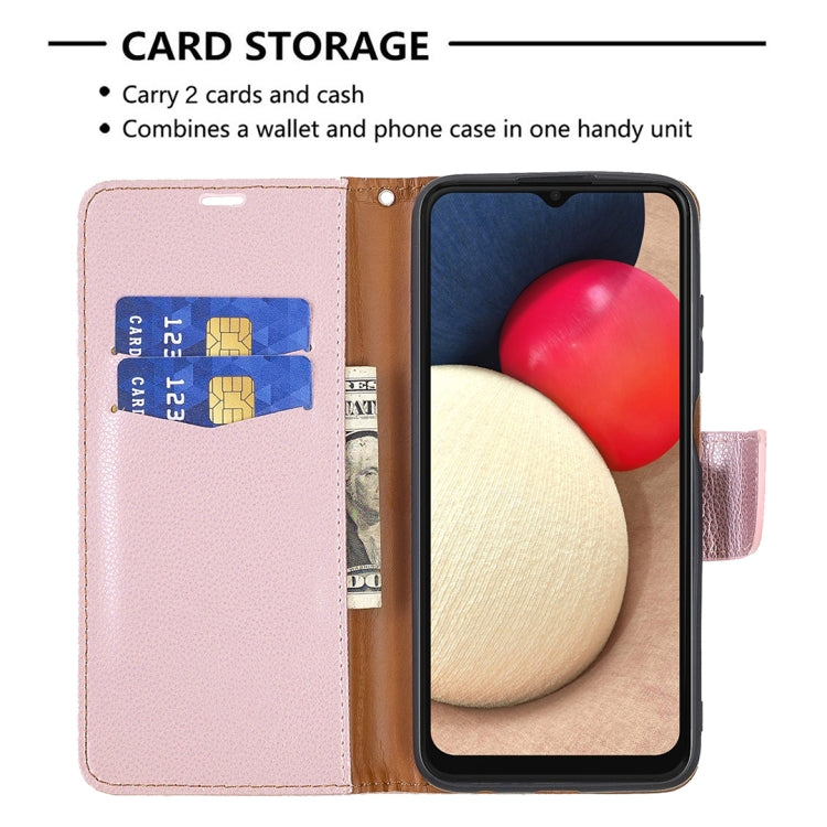 For Samsung Galaxy A03s 164mm Litchi Texture Pure Color Horizontal Flip Leather Case with Holder & Card Slots & Wallet & Lanyard