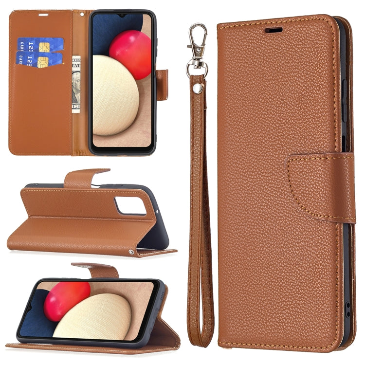 For Samsung Galaxy A03s 164mm Litchi Texture Pure Color Horizontal Flip Leather Case with Holder & Card Slots & Wallet & Lanyard