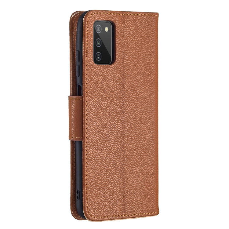For Samsung Galaxy A03s 164mm Litchi Texture Pure Color Horizontal Flip Leather Case with Holder & Card Slots & Wallet & Lanyard