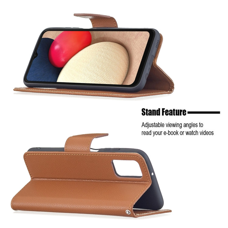 For Samsung Galaxy A03s 164mm Litchi Texture Pure Color Horizontal Flip Leather Case with Holder & Card Slots & Wallet & Lanyard