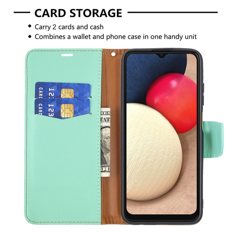 For Samsung Galaxy A03s 164mm Litchi Texture Pure Color Horizontal Flip Leather Case with Holder & Card Slots & Wallet & Lanyard