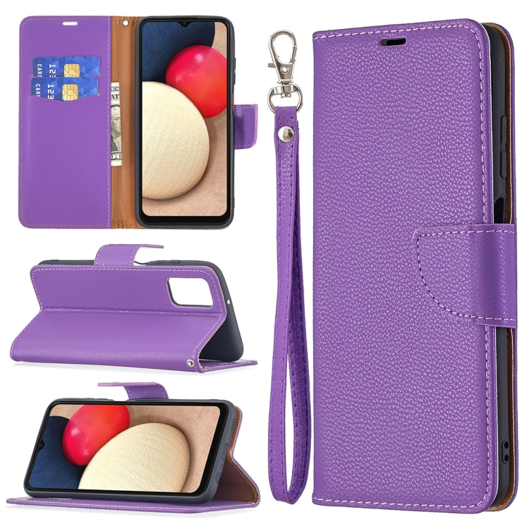 For Samsung Galaxy A03s 164mm Litchi Texture Pure Color Horizontal Flip Leather Case with Holder & Card Slots & Wallet & Lanyard