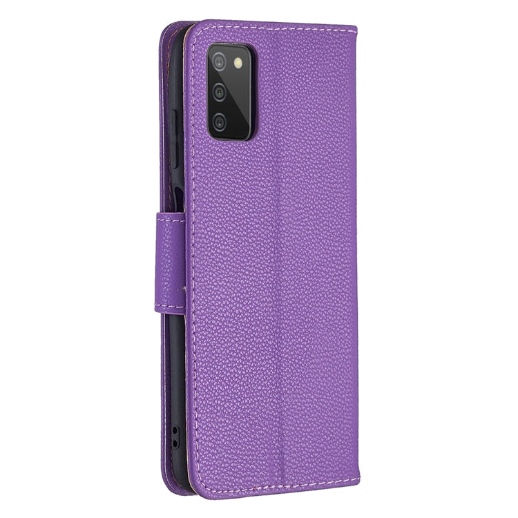 For Samsung Galaxy A03s 164mm Litchi Texture Pure Color Horizontal Flip Leather Case with Holder & Card Slots & Wallet & Lanyard