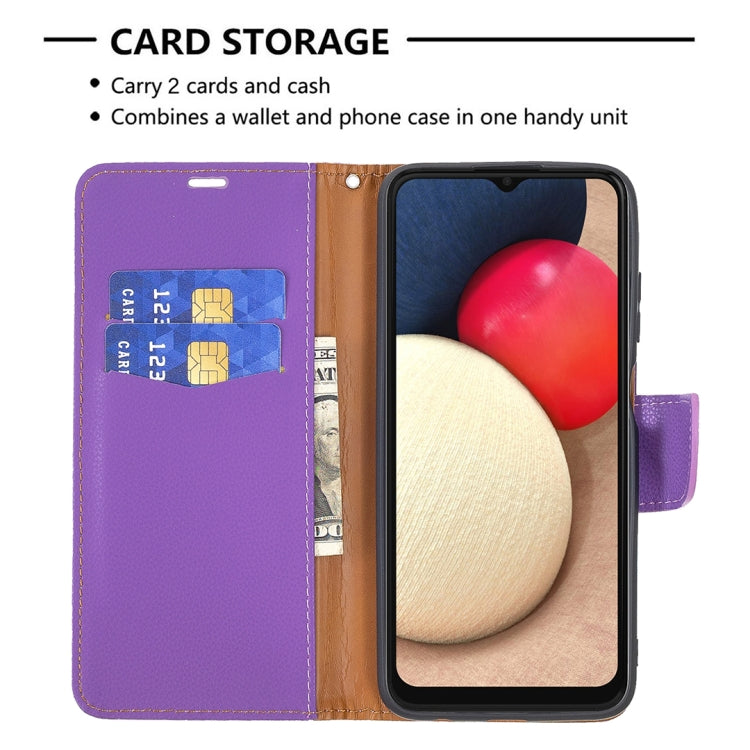 For Samsung Galaxy A03s 164mm Litchi Texture Pure Color Horizontal Flip Leather Case with Holder & Card Slots & Wallet & Lanyard