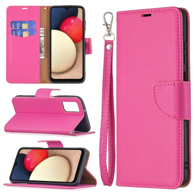 For Samsung Galaxy A03s 164mm Litchi Texture Pure Color Horizontal Flip Leather Case with Holder & Card Slots & Wallet & Lanyard