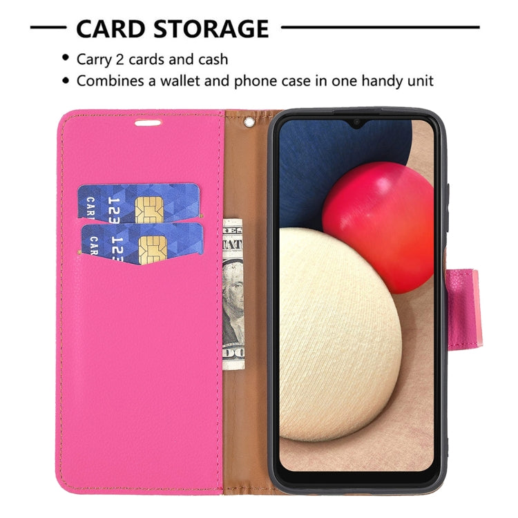 For Samsung Galaxy A03s 164mm Litchi Texture Pure Color Horizontal Flip Leather Case with Holder & Card Slots & Wallet & Lanyard