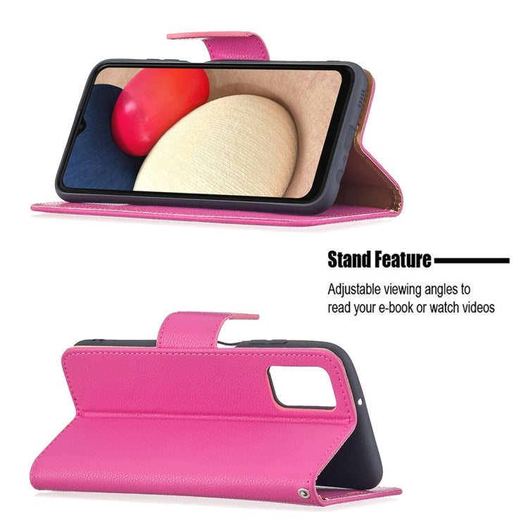 For Samsung Galaxy A03s 164mm Litchi Texture Pure Color Horizontal Flip Leather Case with Holder & Card Slots & Wallet & Lanyard