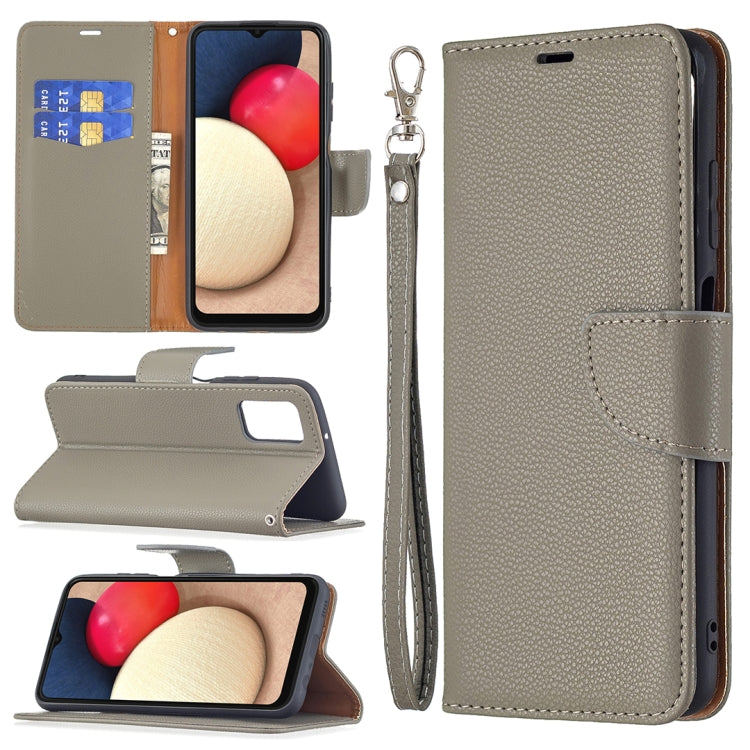 For Samsung Galaxy A03s 164mm Litchi Texture Pure Color Horizontal Flip Leather Case with Holder & Card Slots & Wallet & Lanyard