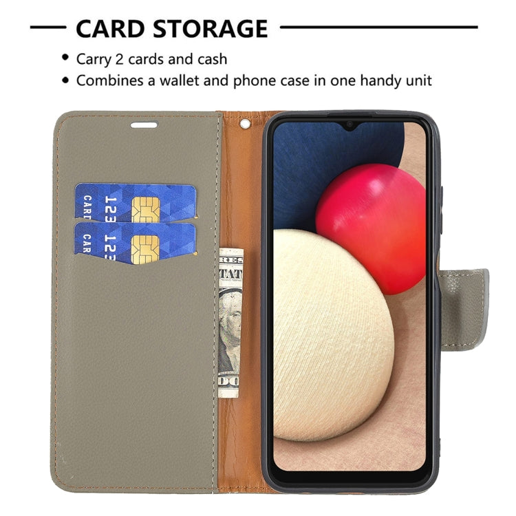 For Samsung Galaxy A03s 164mm Litchi Texture Pure Color Horizontal Flip Leather Case with Holder & Card Slots & Wallet & Lanyard