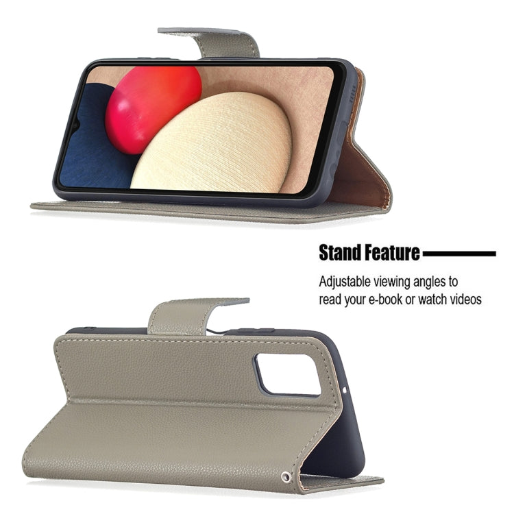 For Samsung Galaxy A03s 164mm Litchi Texture Pure Color Horizontal Flip Leather Case with Holder & Card Slots & Wallet & Lanyard