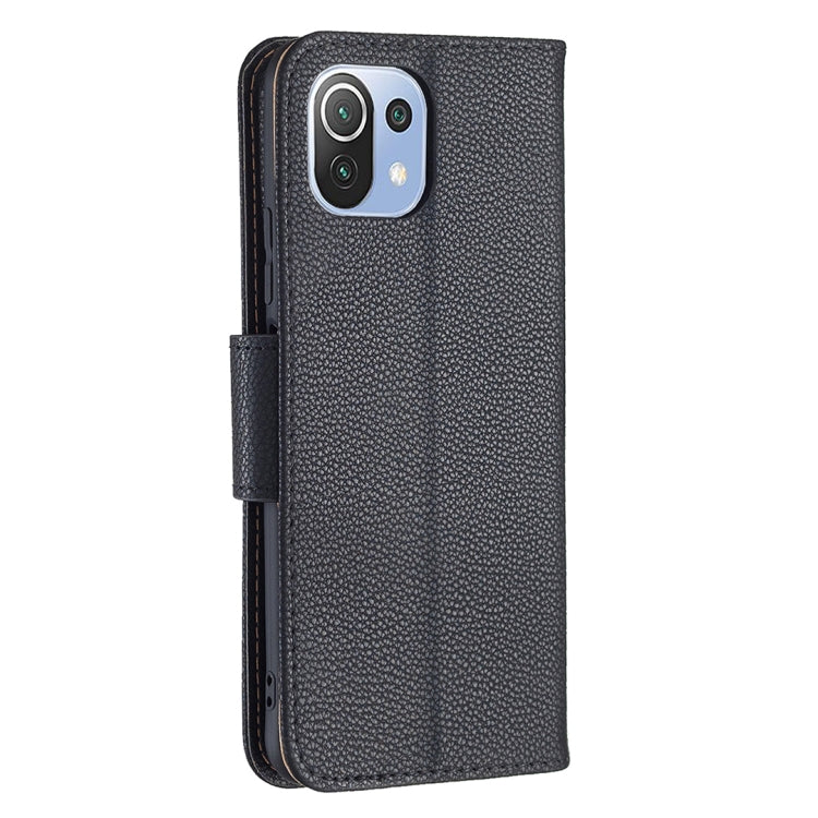 For Xiaomi Mi 11 Lite Litchi Texture Pure Color Horizontal Flip Leather Case with Holder & Card Slots & Wallet & Lanyard