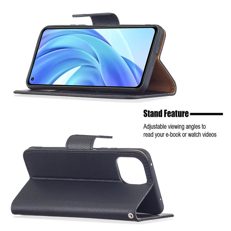 For Xiaomi Mi 11 Lite Litchi Texture Pure Color Horizontal Flip Leather Case with Holder & Card Slots & Wallet & Lanyard