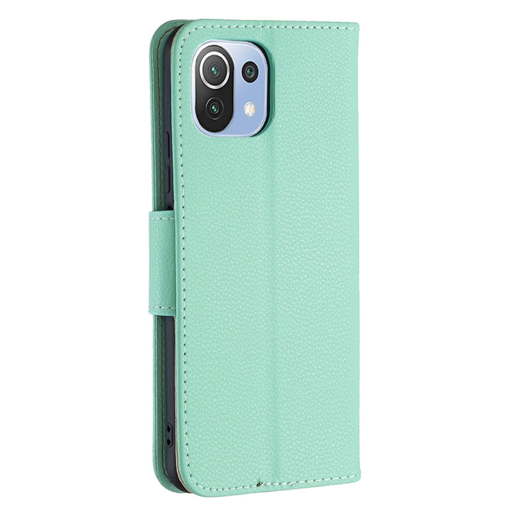For Xiaomi Mi 11 Lite Litchi Texture Pure Color Horizontal Flip Leather Case with Holder & Card Slots & Wallet & Lanyard