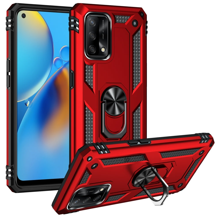 For OPPO A74 4G / F19 Shockproof TPU + PC Protective Case with 360 Degree Rotating Holder