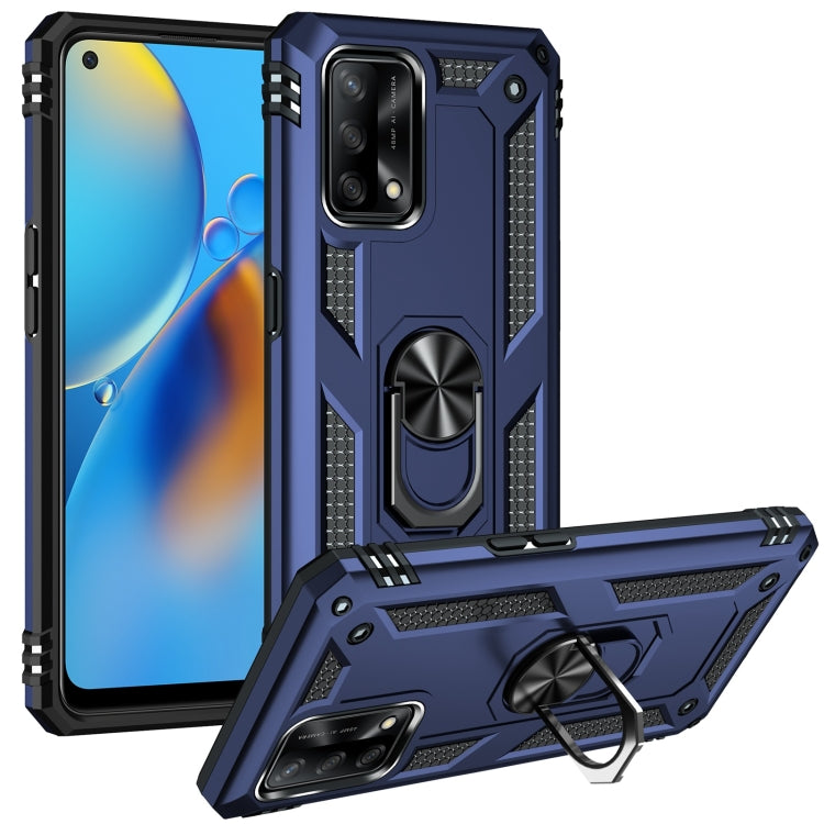 For OPPO A74 4G / F19 Shockproof TPU + PC Protective Case with 360 Degree Rotating Holder
