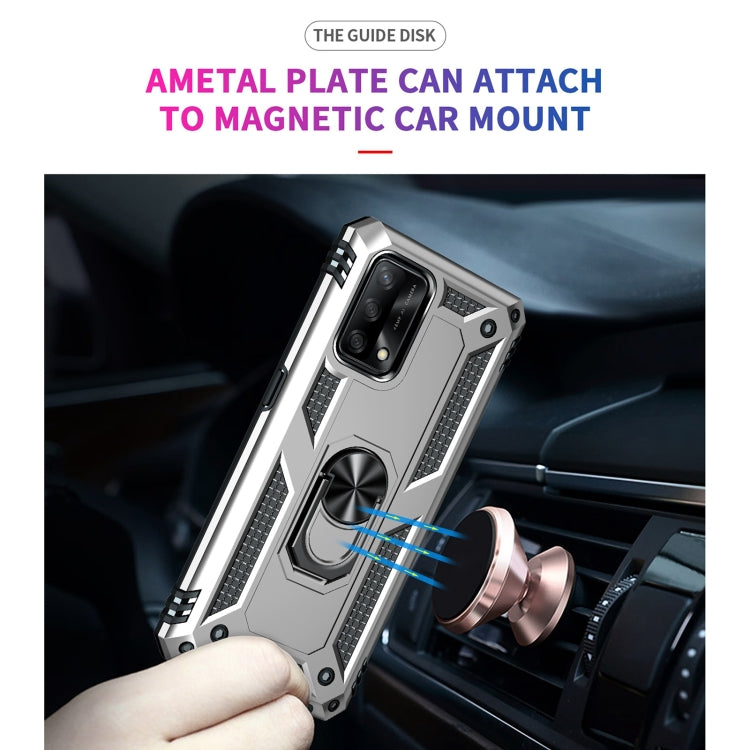For OPPO A74 4G / F19 Shockproof TPU + PC Protective Case with 360 Degree Rotating Holder