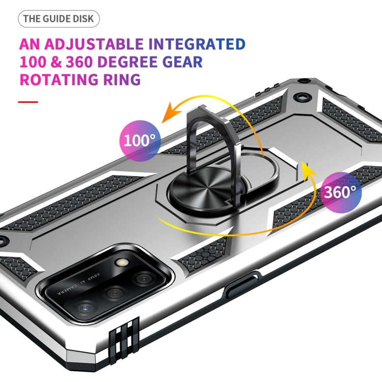 For OPPO A74 4G / F19 Shockproof TPU + PC Protective Case with 360 Degree Rotating Holder