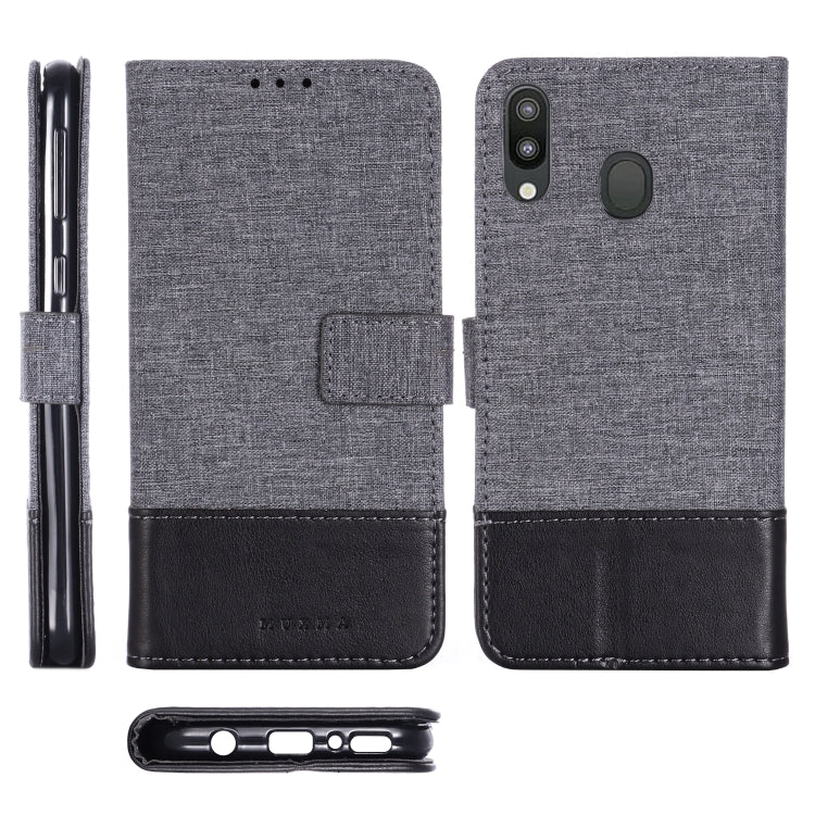 For Galaxy M20 MUXMA MX102 Horizontal Flip Canvas Leather Case with Stand & Card Slot & Wallet Function