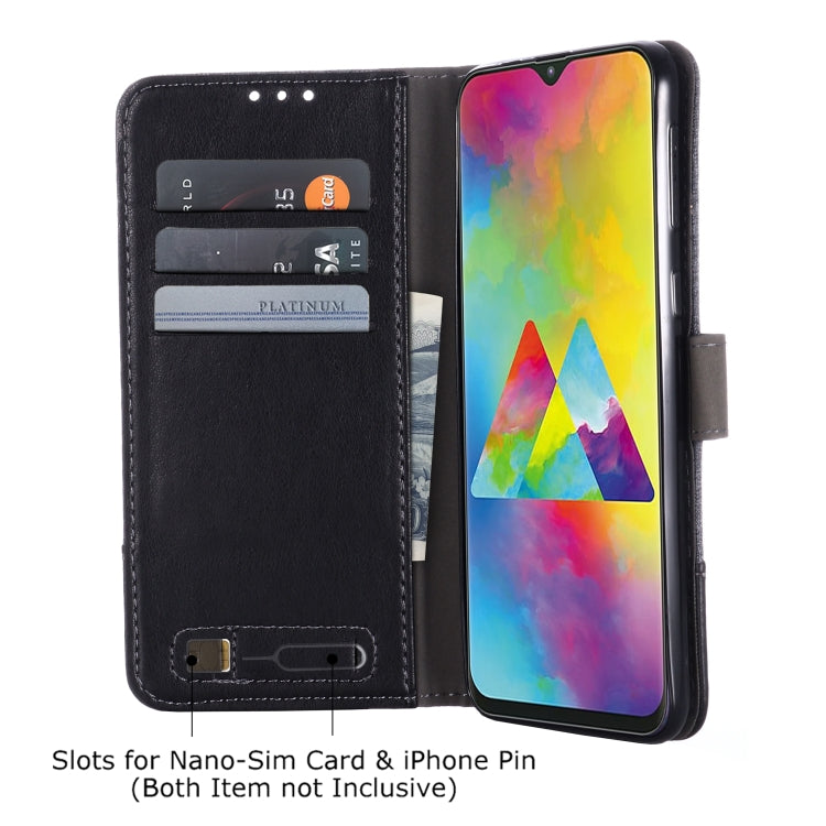 For Galaxy M20 MUXMA MX102 Horizontal Flip Canvas Leather Case with Stand & Card Slot & Wallet Function