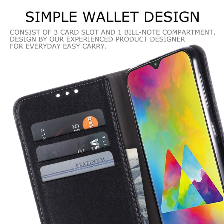 For Galaxy M20 MUXMA MX102 Horizontal Flip Canvas Leather Case with Stand & Card Slot & Wallet Function