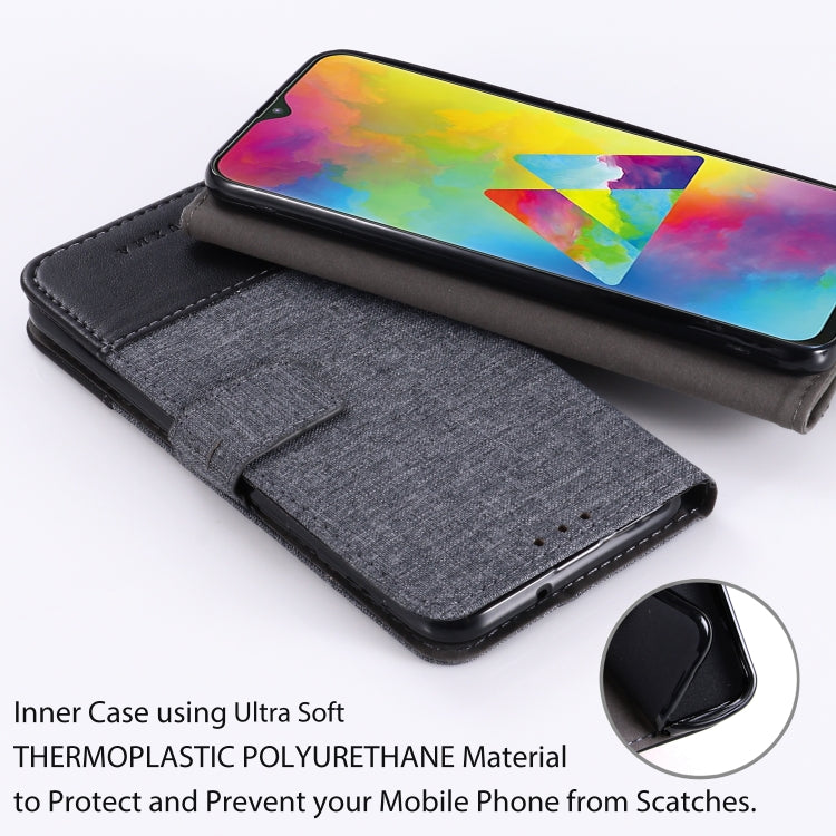 For Galaxy M20 MUXMA MX102 Horizontal Flip Canvas Leather Case with Stand & Card Slot & Wallet Function
